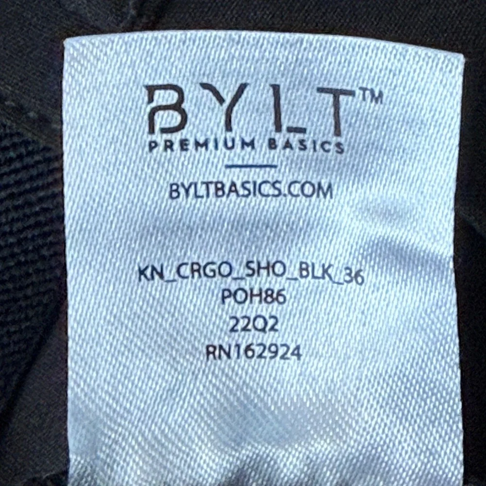 BYLT Premium Basics Kinetic Cargo Shorts‎ Mens 36 Black Stretch KN_CRGO_SHO_BLK
